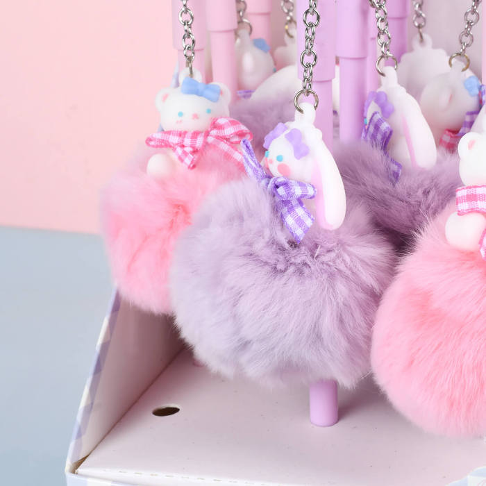 Fluffy Ball Pendant Gel Pen