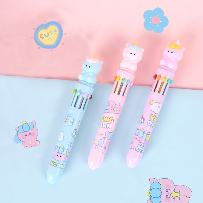Unicorn Ballpoint Pen-10 Color