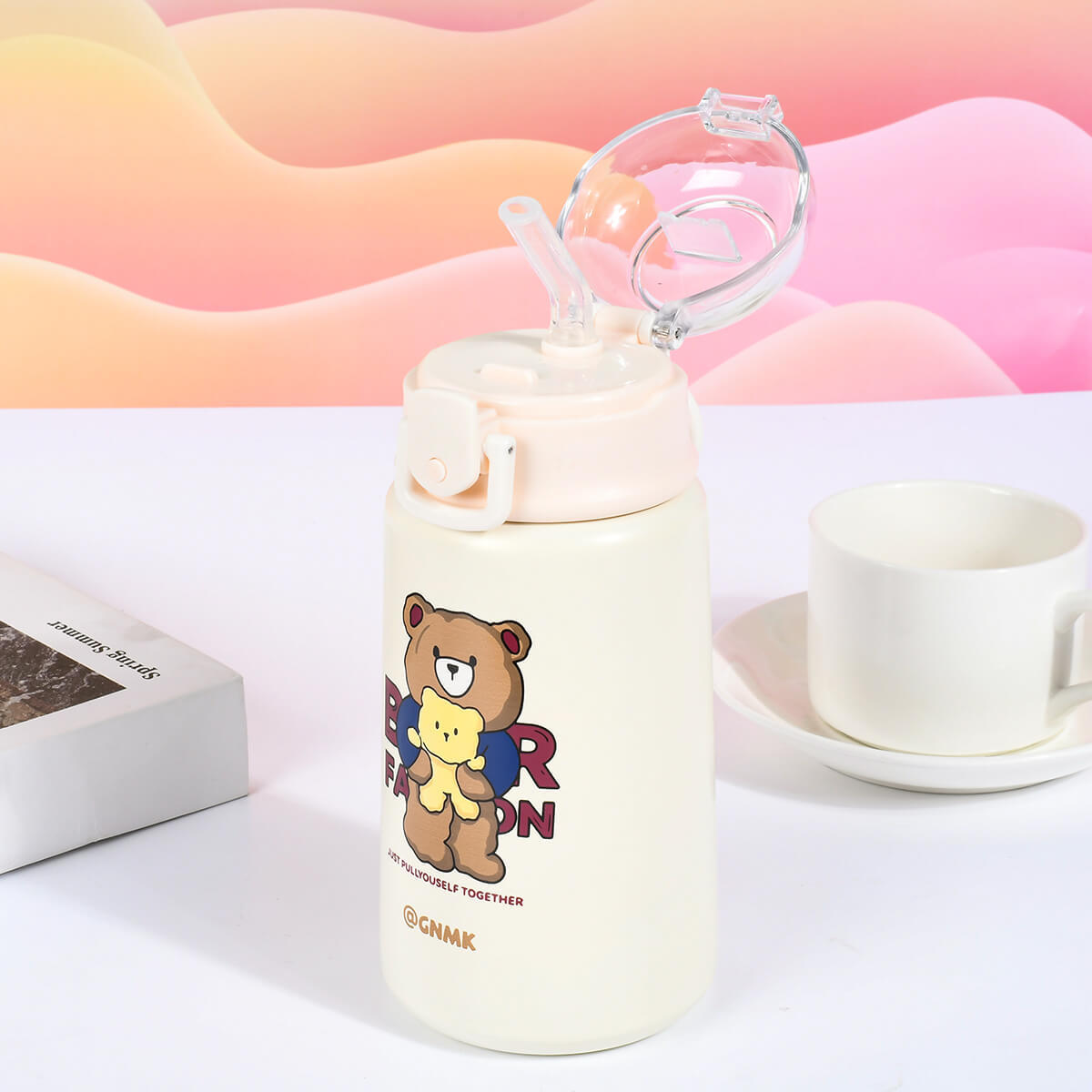 Cute Bear Smart Thermal Bottle Display Temperature Thermal Mug Stainless  Steel Thermos for Tea Water Bottle Heating Thermos Cup - AliExpress