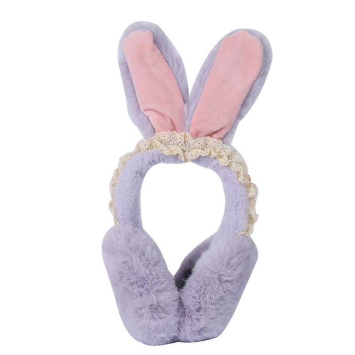 Women Furry Earmuffs Cute Bunny Winter Ear Warmers Stylish Ear Covers