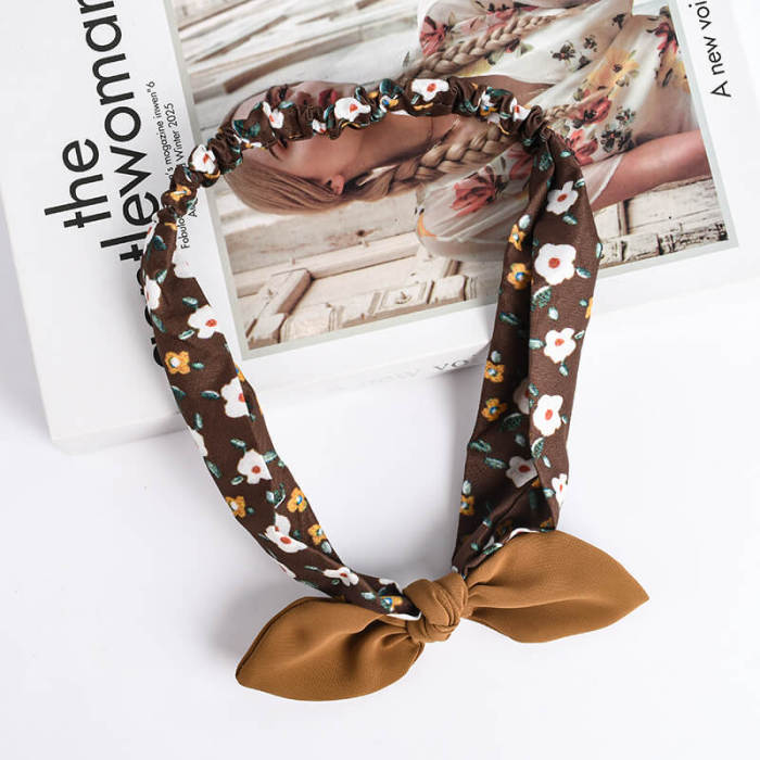 Flower Bowknot Headwrap Women Headband