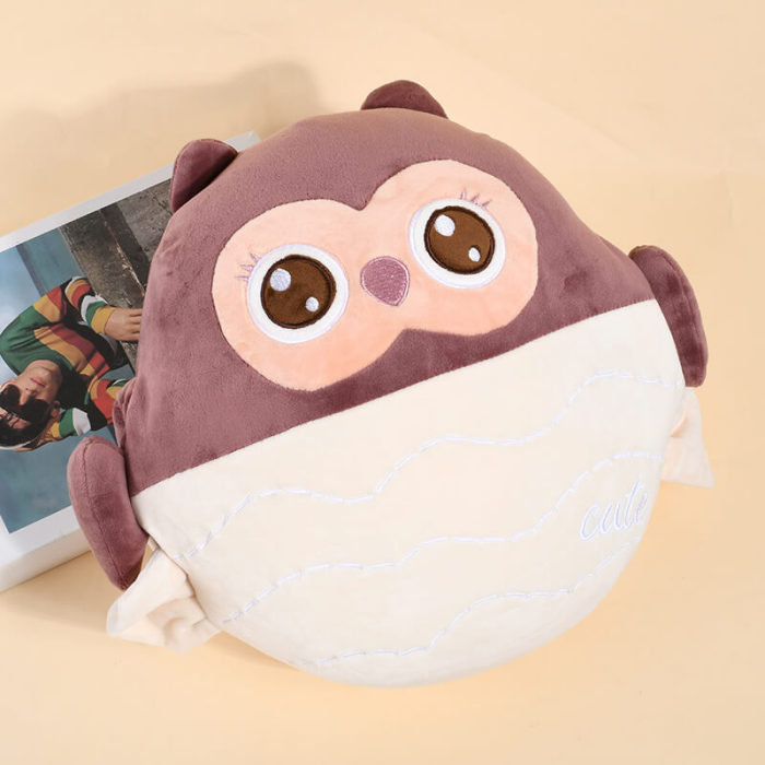 Winter Owl Hand Warmer Hug Pillow 11 Inches
