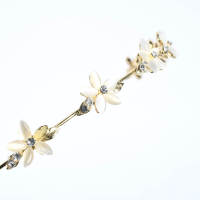 Cat's Eye Stone Flower Metal Hairband-Gold - Image 4