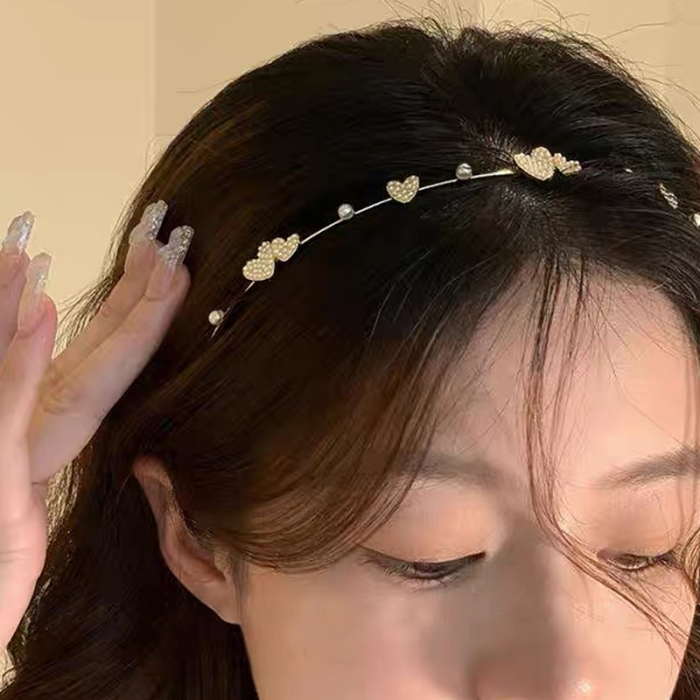 Metallic Gold Heart Hairband