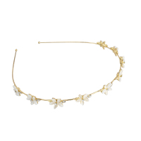 Cat's Eye Stone Flower Metal Hairband-Gold - Image 3