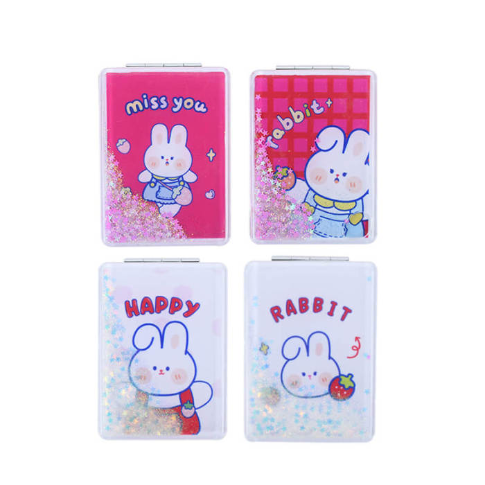 Strawberry Bunny Confetti Compact Mirror