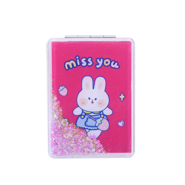 Strawberry Bunny Confetti Compact Mirror