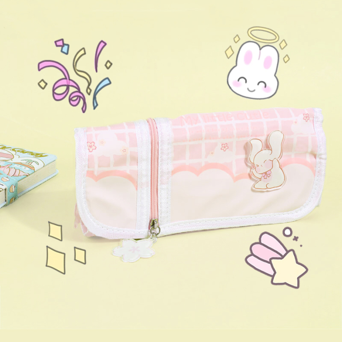 Cute Bunny Flip Pencil Case