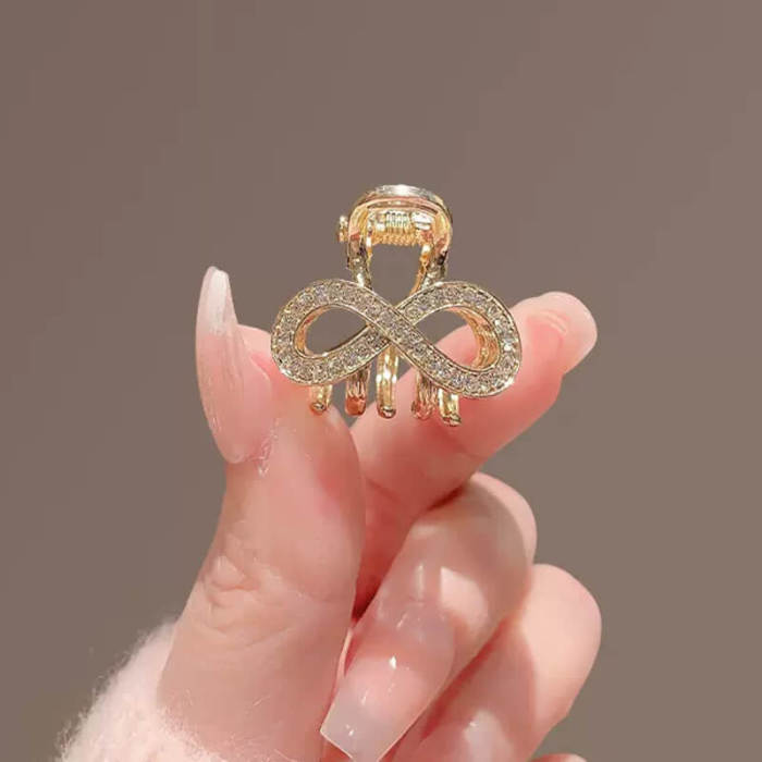 Small Infinity Metal Zircon Hair Claw Clip