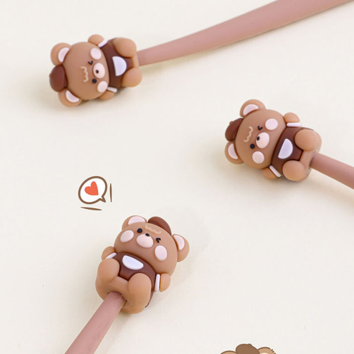 Bear Gel Pen Silicone Shake Pen Smooth Writing 0.5MM