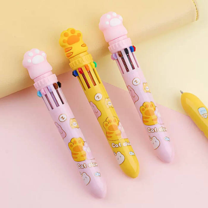 Lucky Cat Paw Ballpoint Pen - Ten Colors