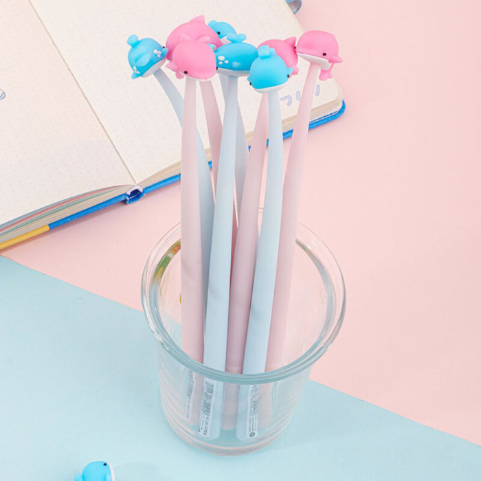 Dolphin and Whale Shaped Gel Pen Silicone Shake Pen 0.5MM