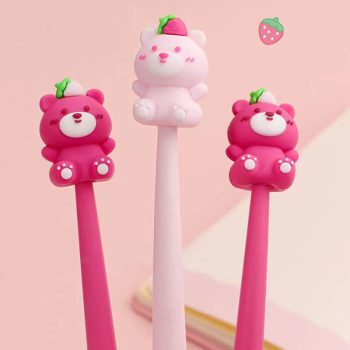 Strawberry Bear Gel Pen