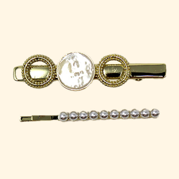 Geometric Pearl Hairpin Set 2pcs
