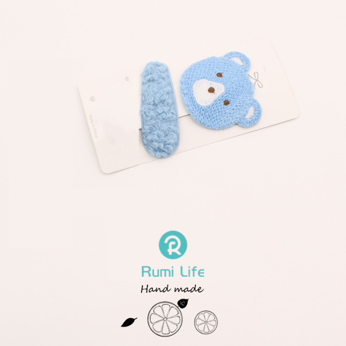 Bear Kids Hairpin Set 2pc-Blue