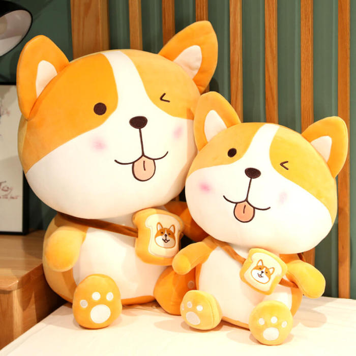 Winking Corgi Dog Stuffed Toy 15.75"