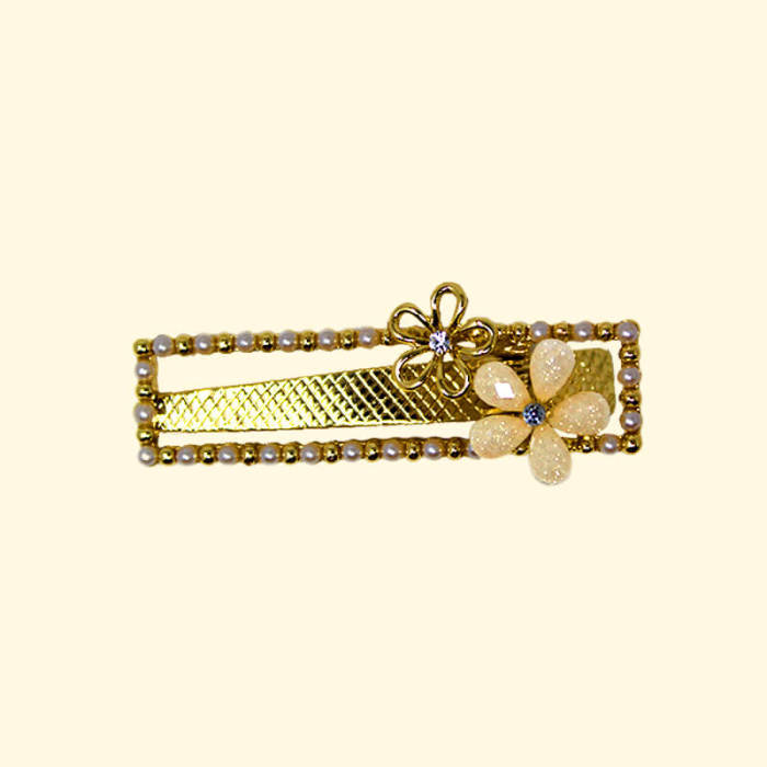 Glass Flower Hollow-out Hairpin