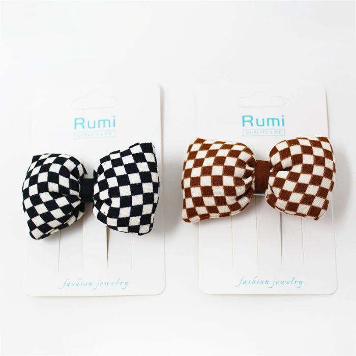 Plaid Bow Kids Hair Clip