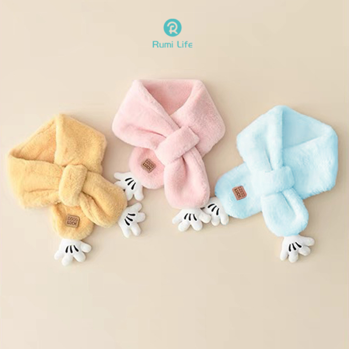 Mickey Hand Print Kids Scarf Soft and Fluffy