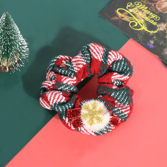 Christmas Kids Hair Tie Plaid Girls Holiday Hair Tie