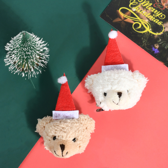 Cute Christmas Bear Hair Clip for Kids