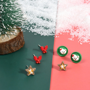 3 Pairs Christmas Earrings for Women Stud Earrings Set