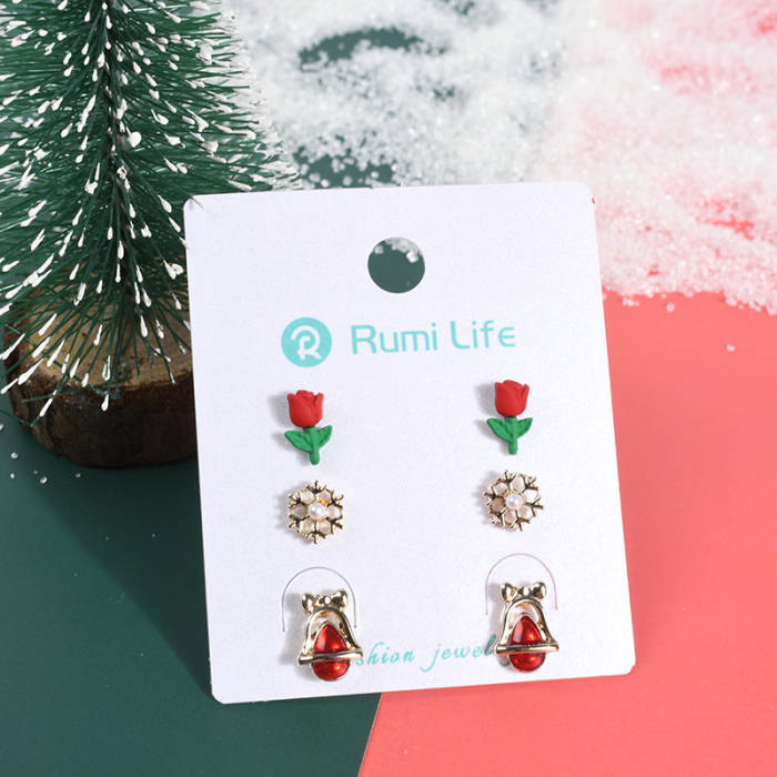 Christmas Earrings Set for Girls and Women-3 Pairs
