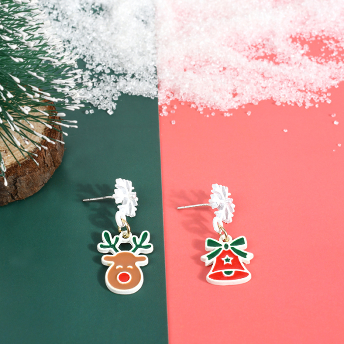 Christmas Reindeer Earrings for Women Holiday Dangle Earrings