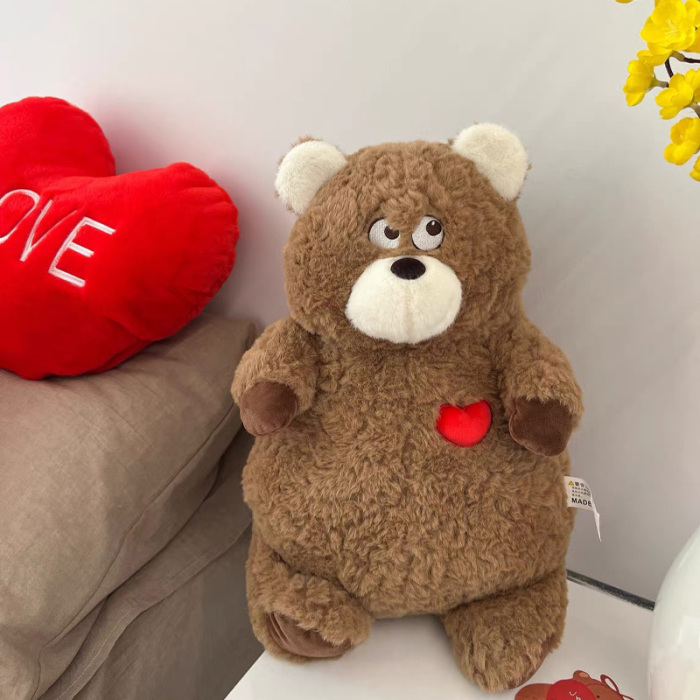 Transformable Love Bear Stuffed Toy: Flip for a Heart-Shaped Pillow
